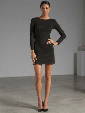 Theory Aylin Black Long Sleeve Sheath Dress 12